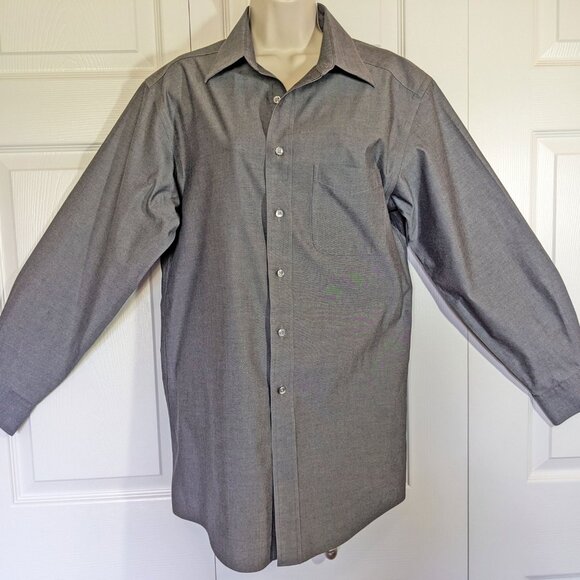 Roundtree & Yorke Gold Label dress shirt, Dark gray, Non Iron cotton, 15/33, VTG - Picture 14 of 16